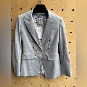 Veronica Beard Light Blue Double-Breasted Blazer